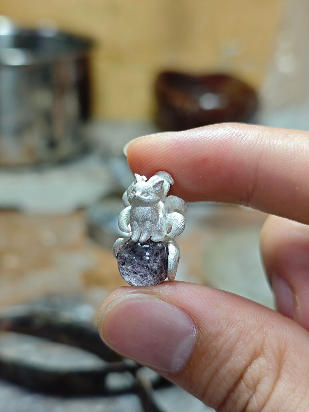 Nine-tailed fox pendant