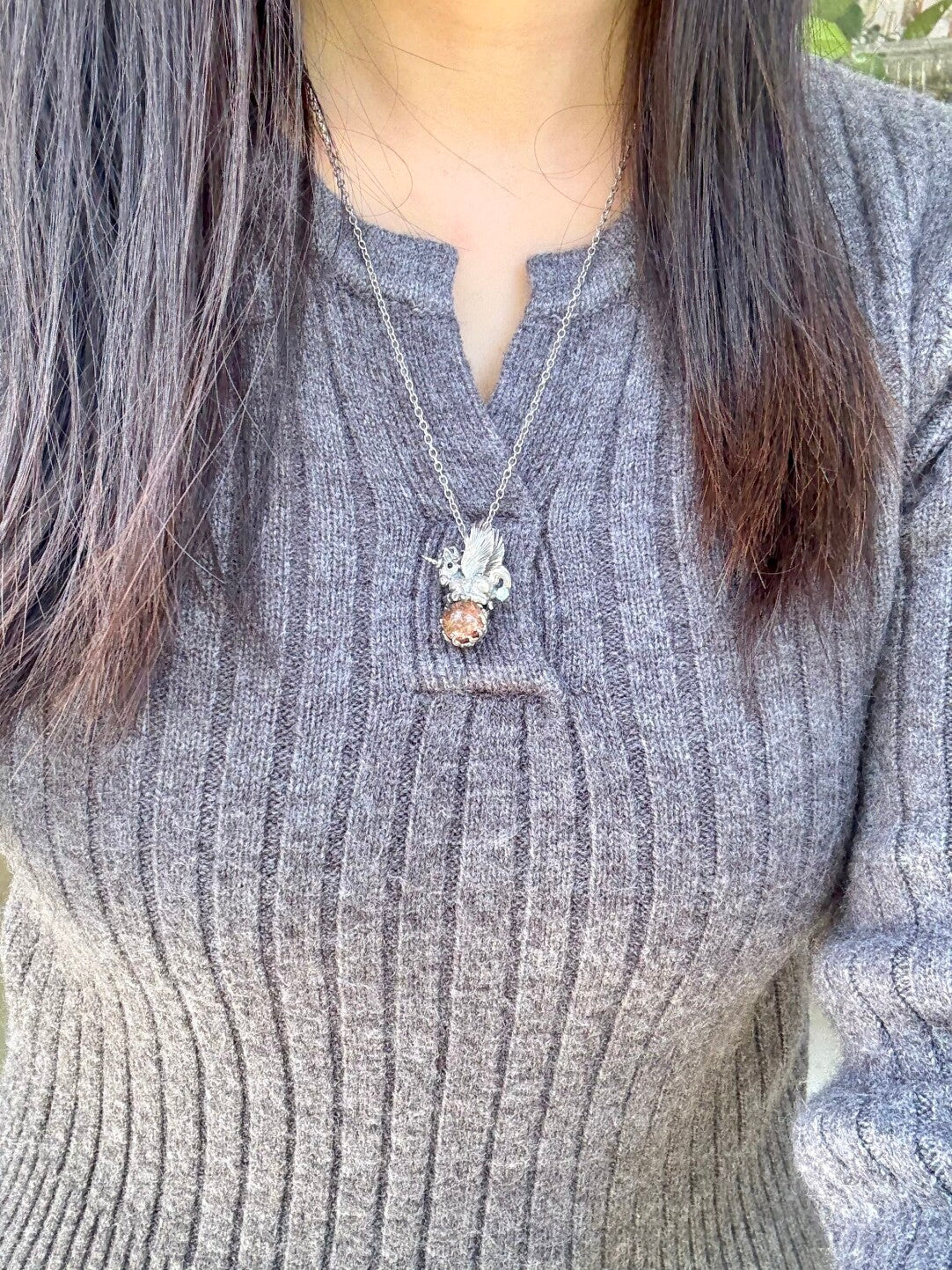 Unicorn + Crystal Pendant