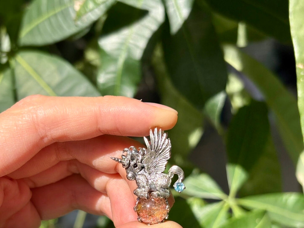Unicorn + Crystal Pendant