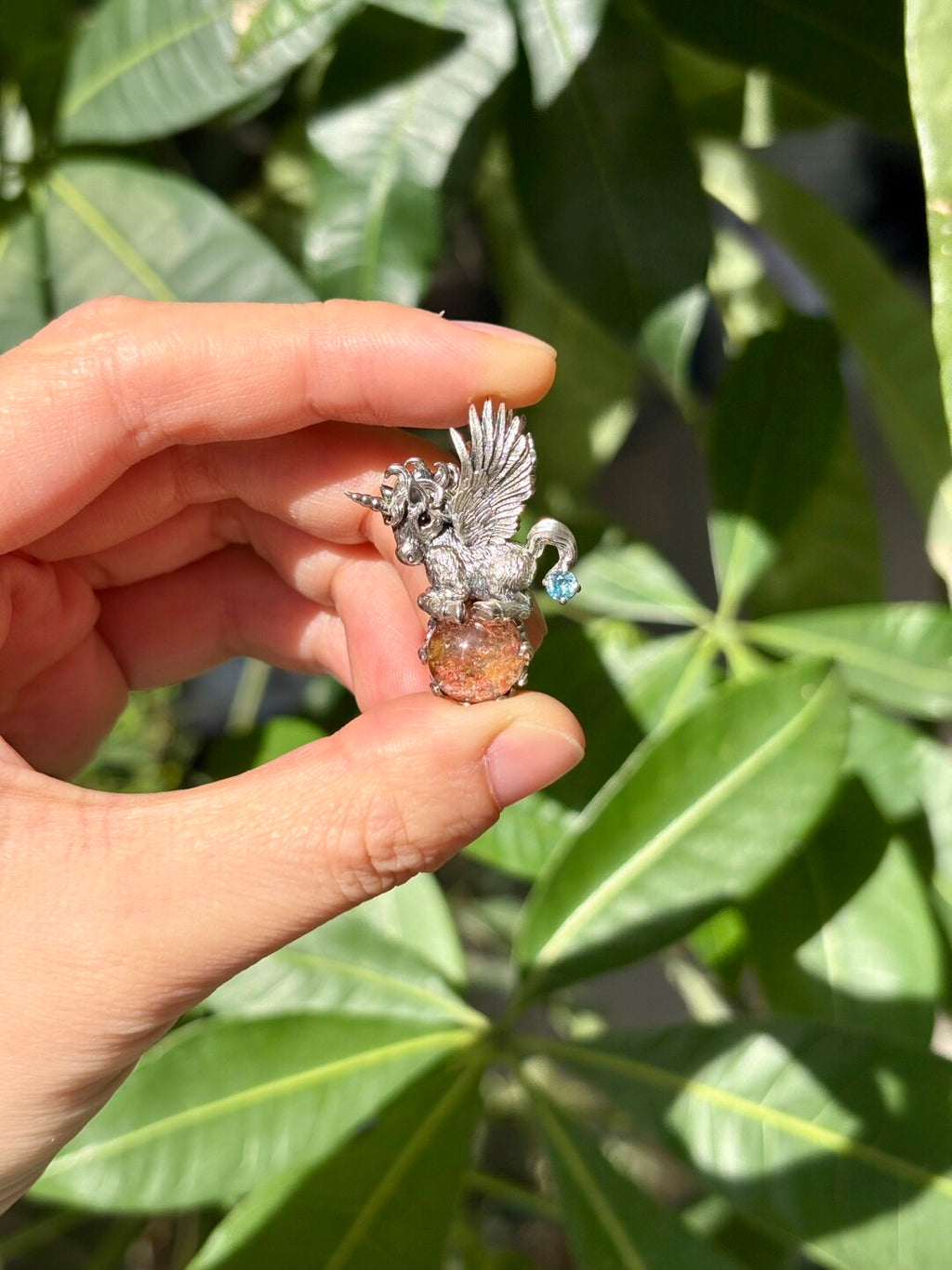 Unicorn + Crystal Pendant