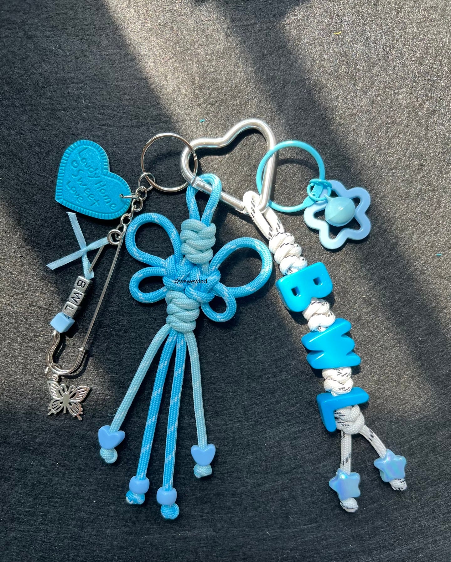 Handmade woven bag charm key charm children's gift