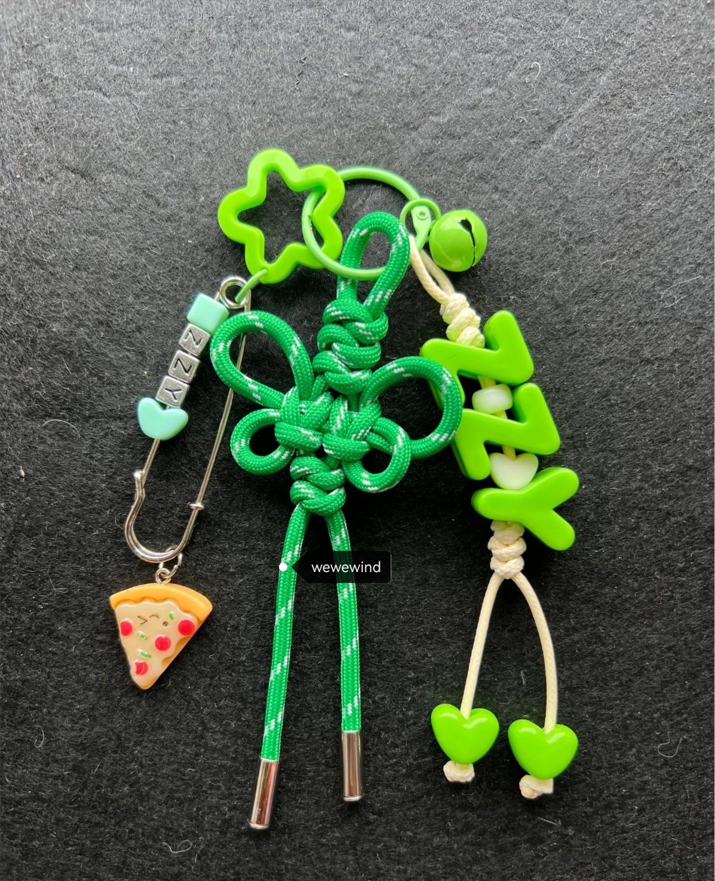 Handmade woven bag charm key charm children's gift