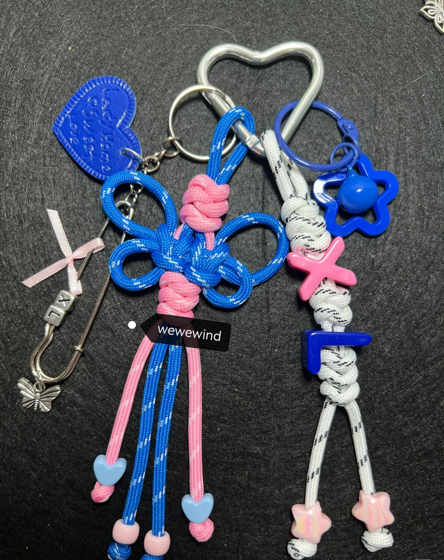 Handmade woven bag charm key charm children's gift