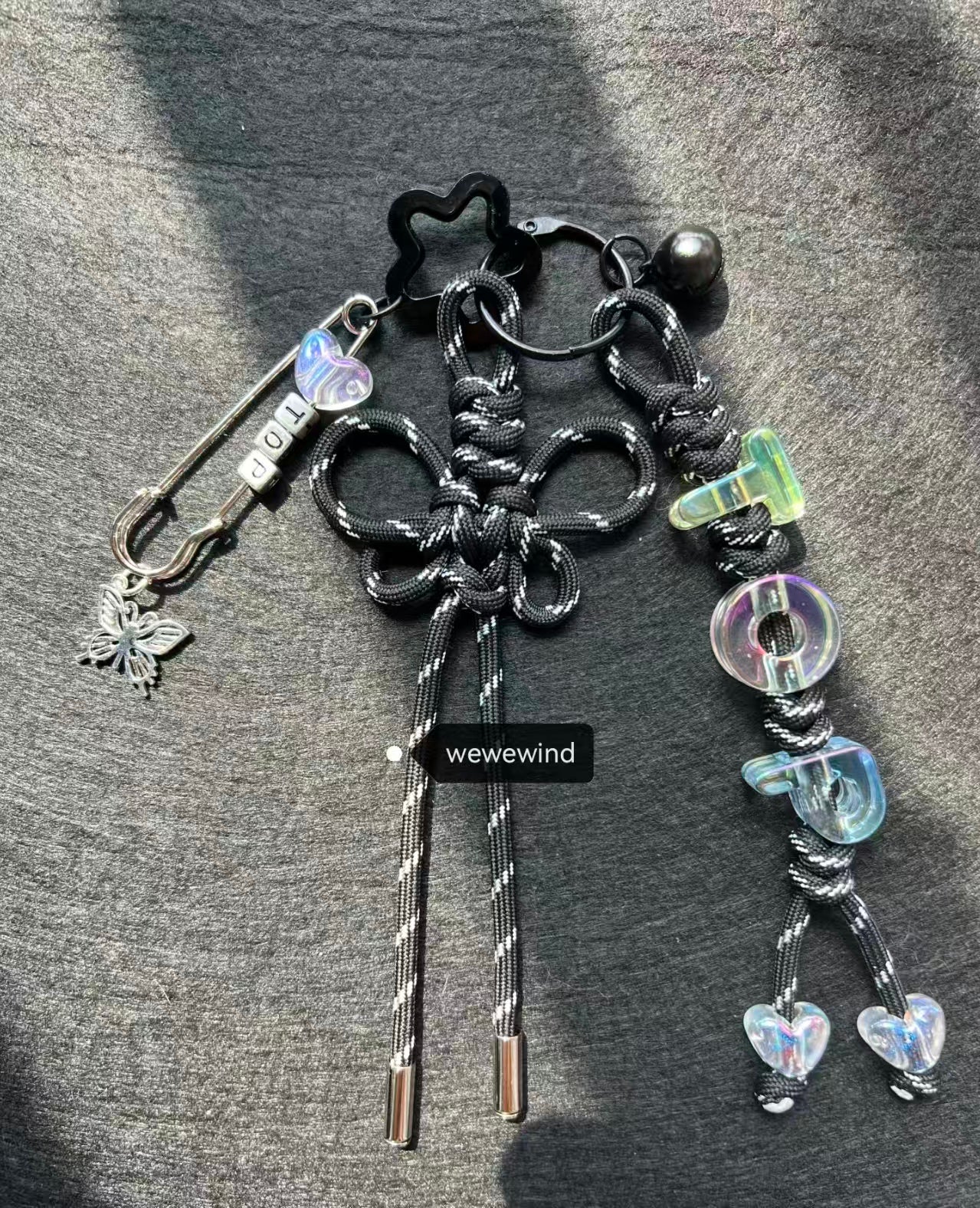 Handmade woven bag charm key charm children's gift