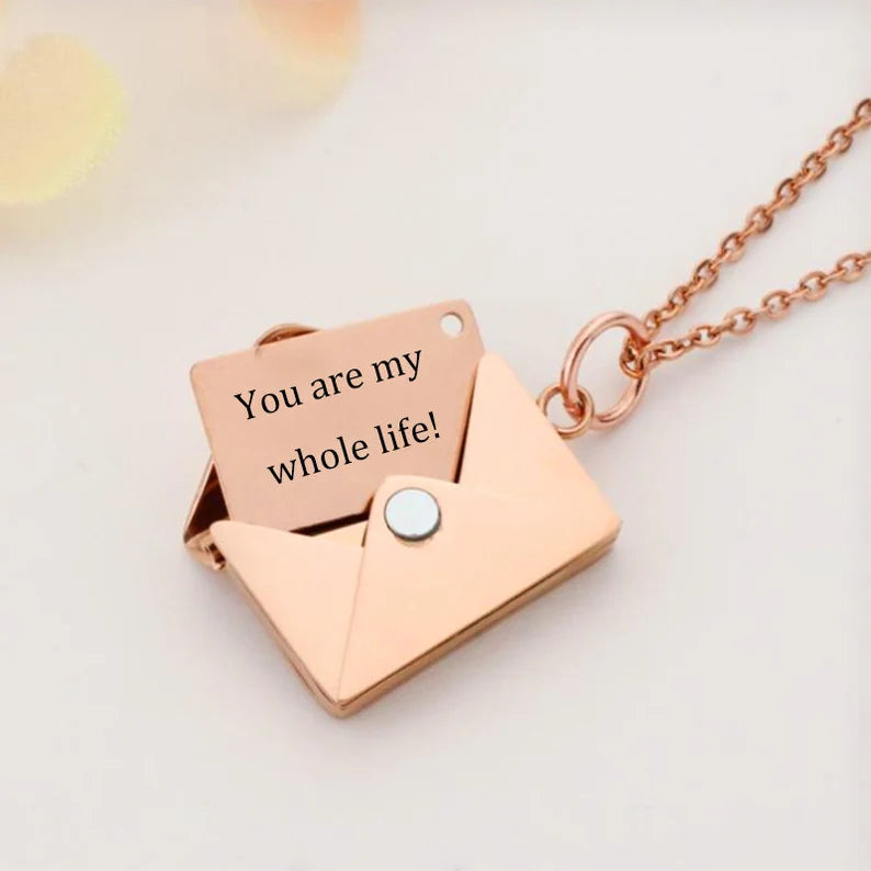 Custom Envelope Necklace With Secret Message