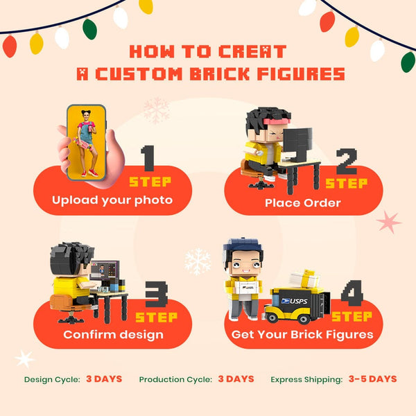 Customizable Fully Body 2 People Custom Brick Figures