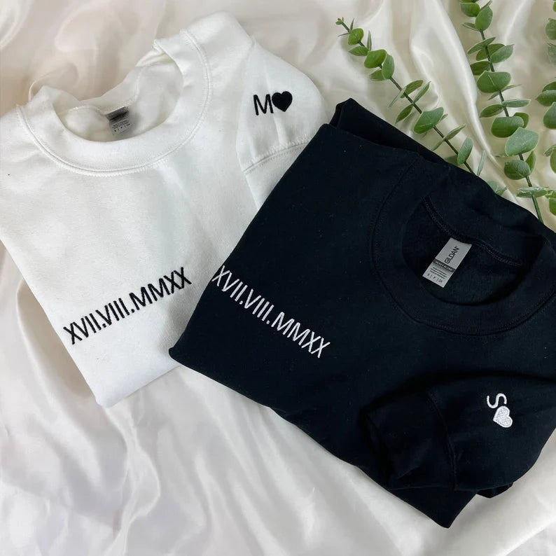 Custom Embroidered Roman Numeral Sweatshirt