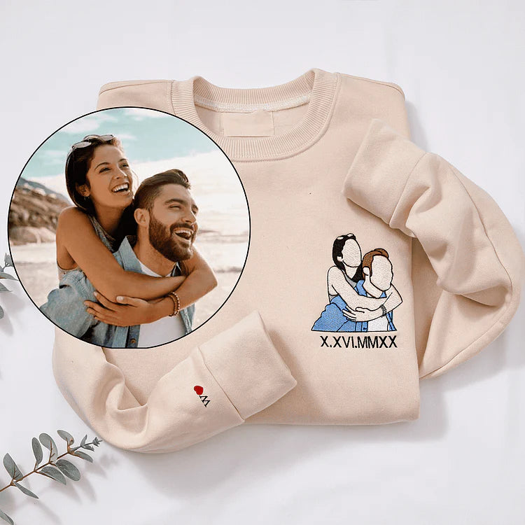 Custom Embroidered Portrait Music Player Sweatshirt