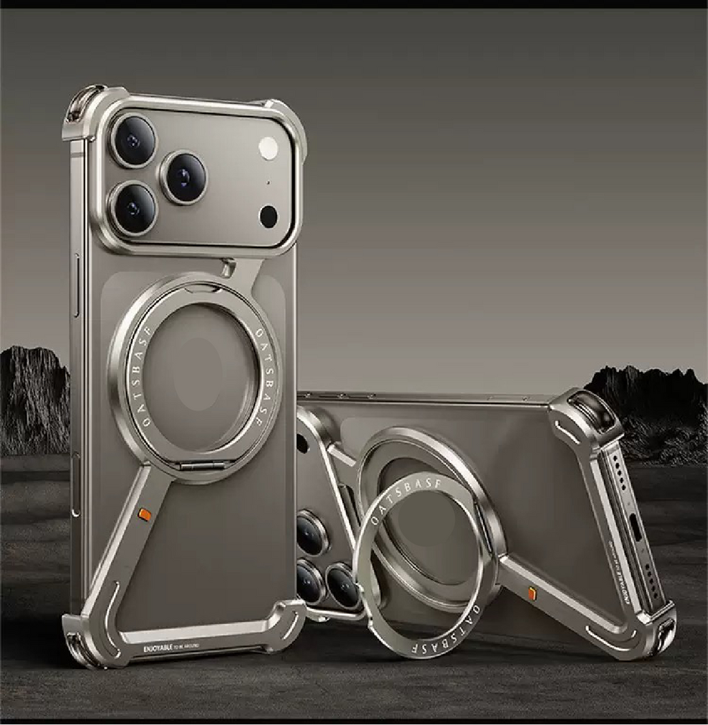 Creative Z-shaped Metal Rotating Stand Magnetic Phone Case