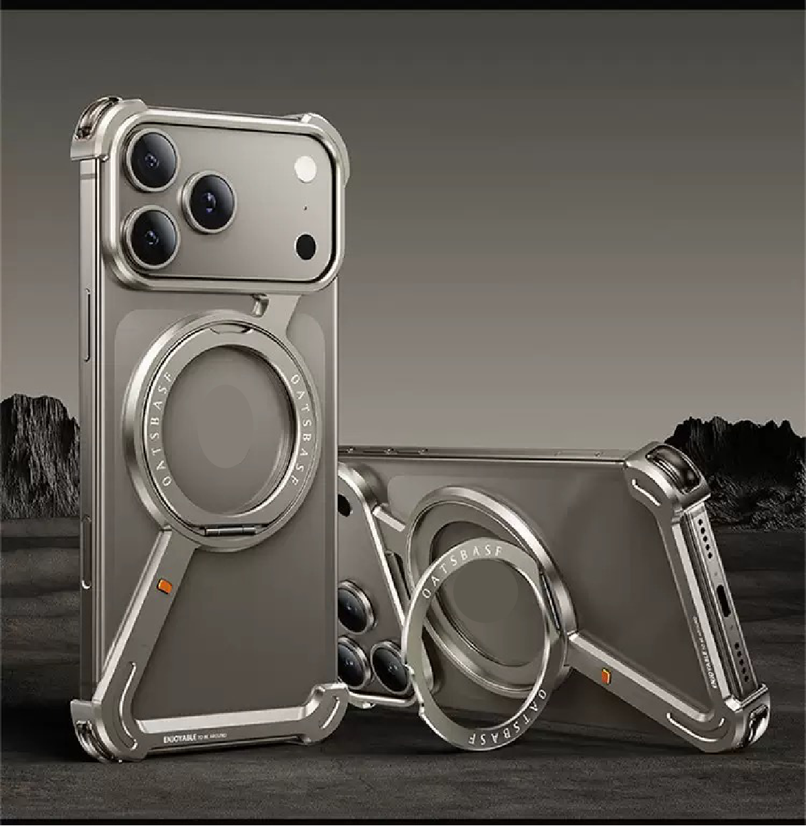 Creative Z-shaped Metal Rotating Stand Magnetic Phone Case