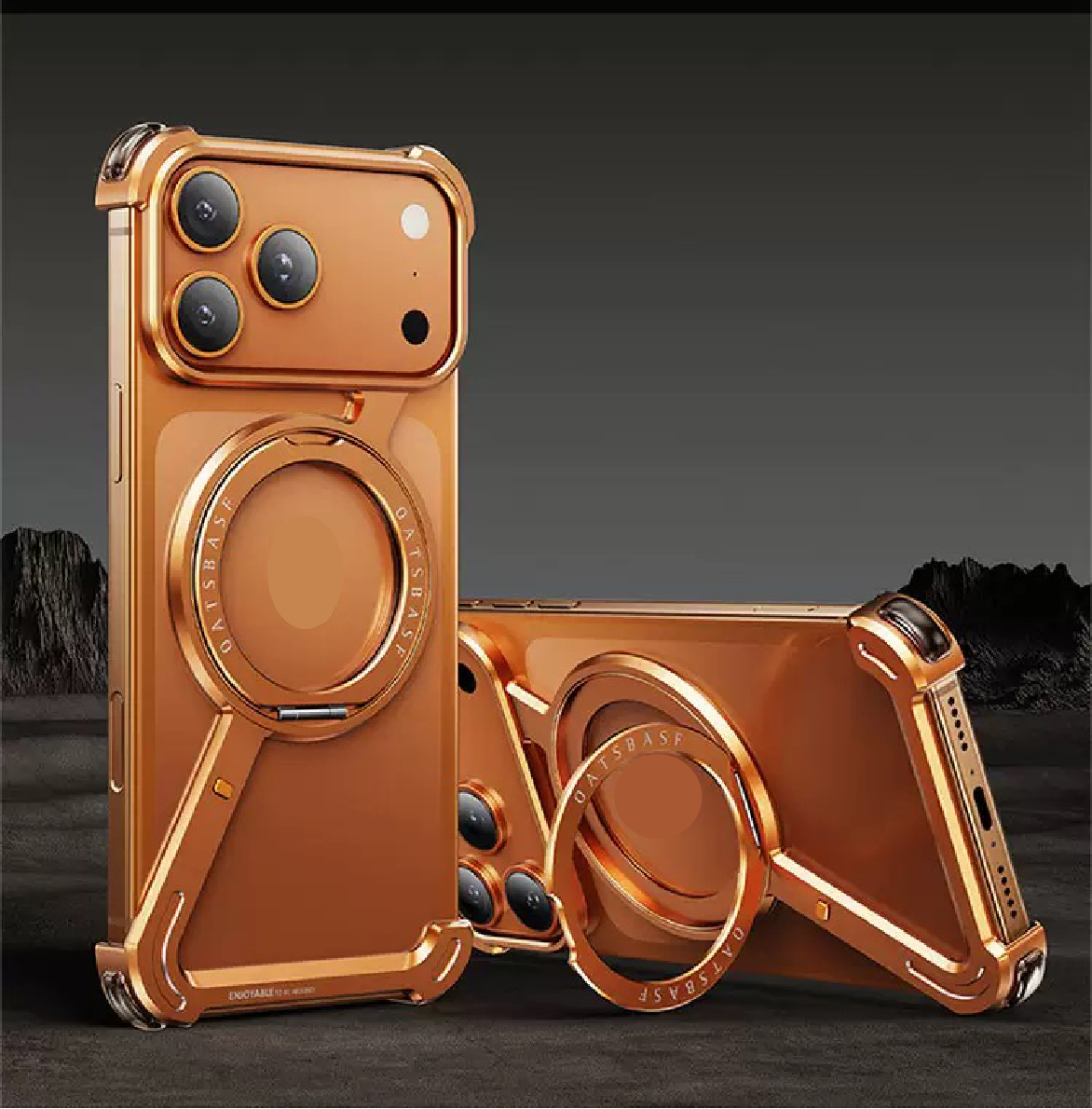 Creative Z-shaped Metal Rotating Stand Magnetic Phone Case