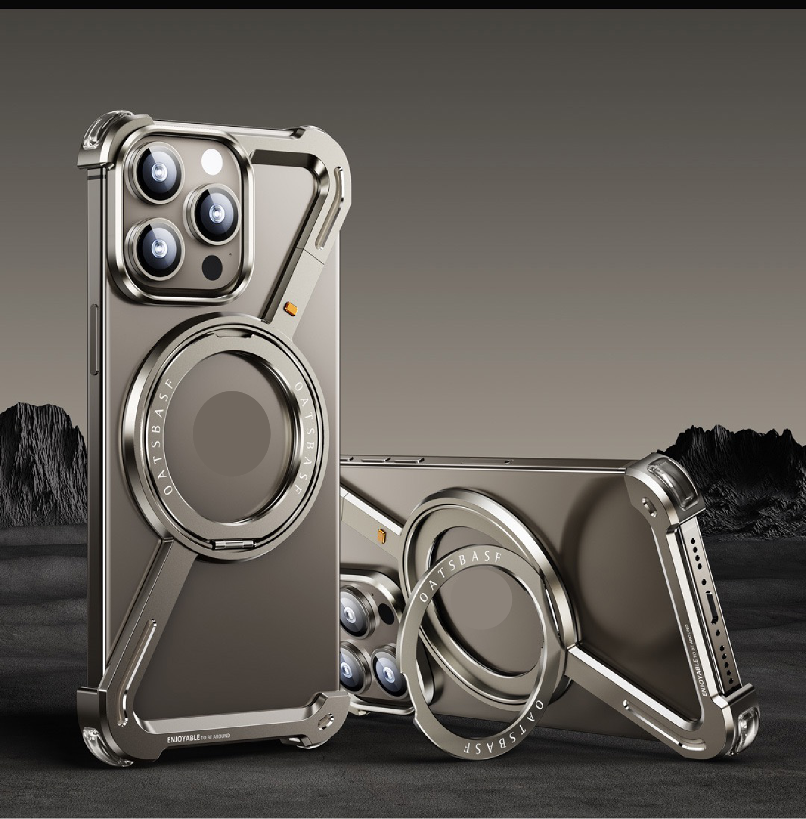 Creative Z-shaped Metal Rotating Stand Magnetic Phone Case