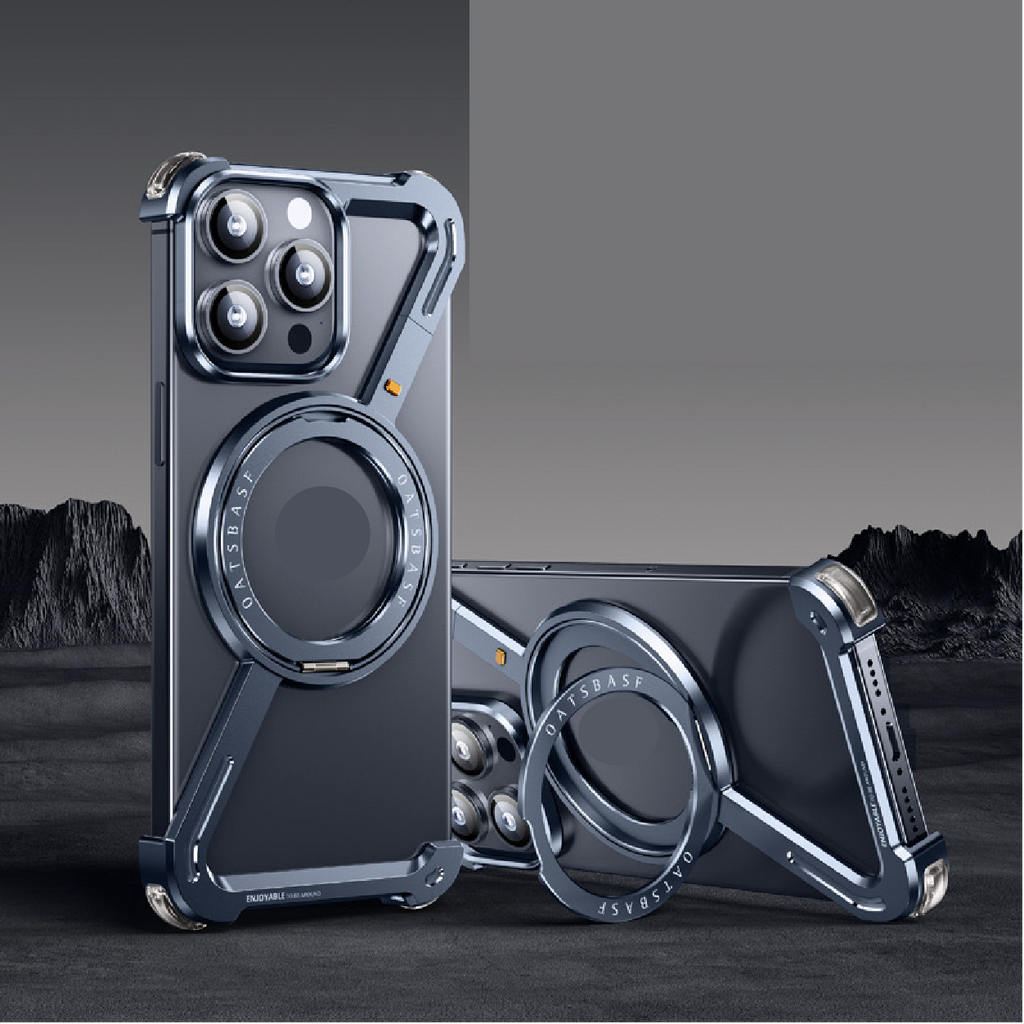 Creative Z-shaped Metal Rotating Stand Magnetic Phone Case