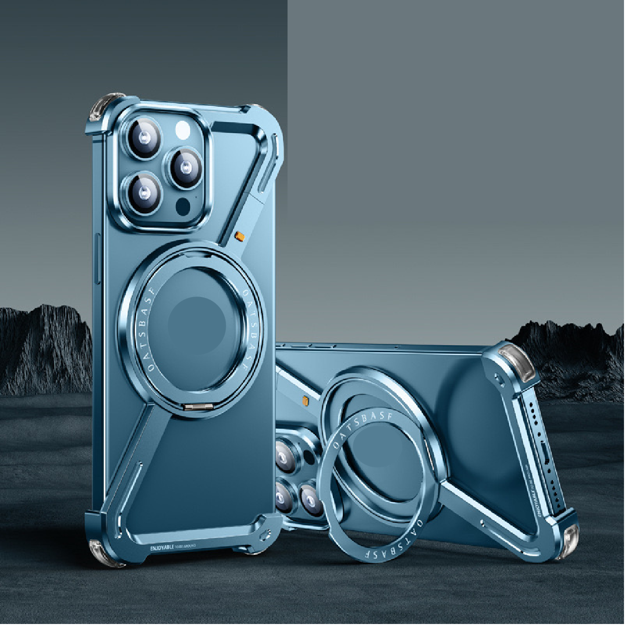 Creative Z-shaped Metal Rotating Stand Magnetic Phone Case