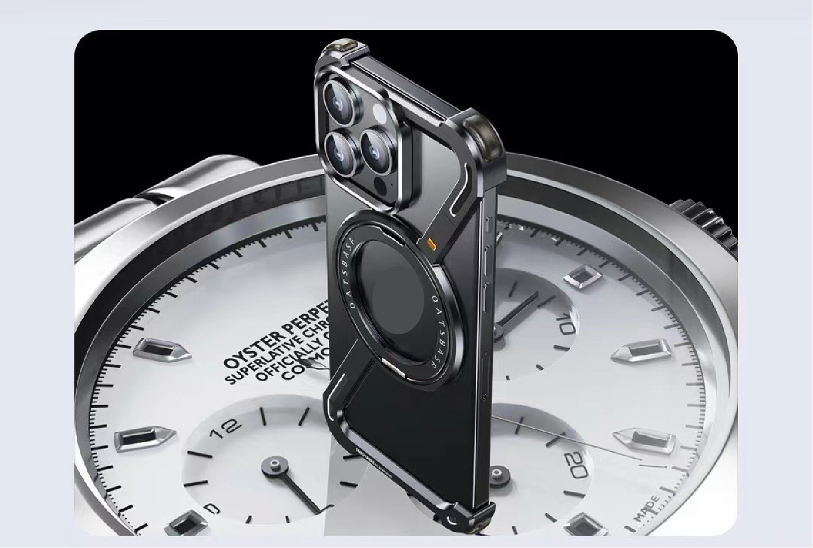 Creative Z-shaped Metal Rotating Stand Magnetic Phone Case