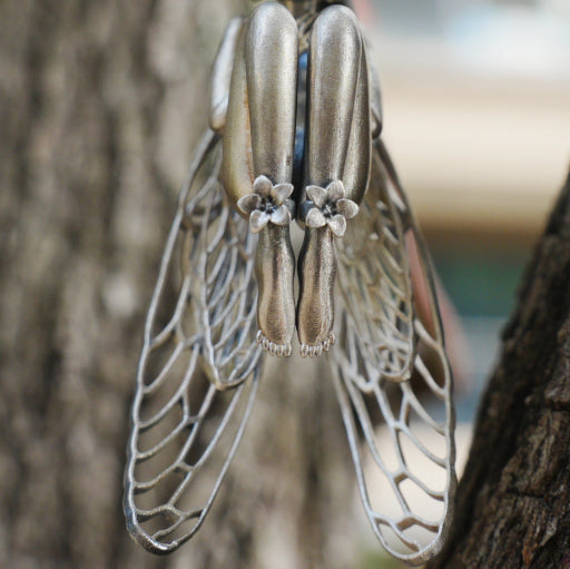 Golden Cicada Girl Necklace