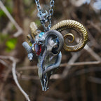 Sheep skull and snake