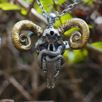 Sheep skull and snake
