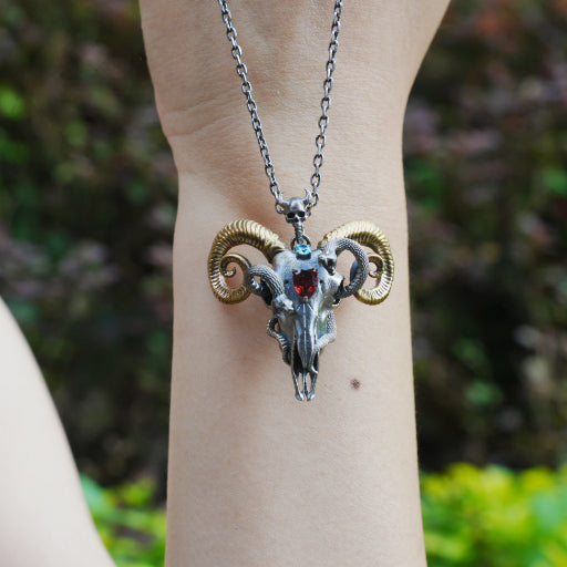 Sheep skull and snake